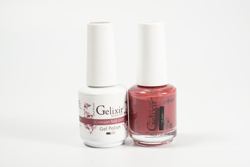 Gelixir Nail Polish Gel & Matching Lacquer Crimson Red 1 PK #049