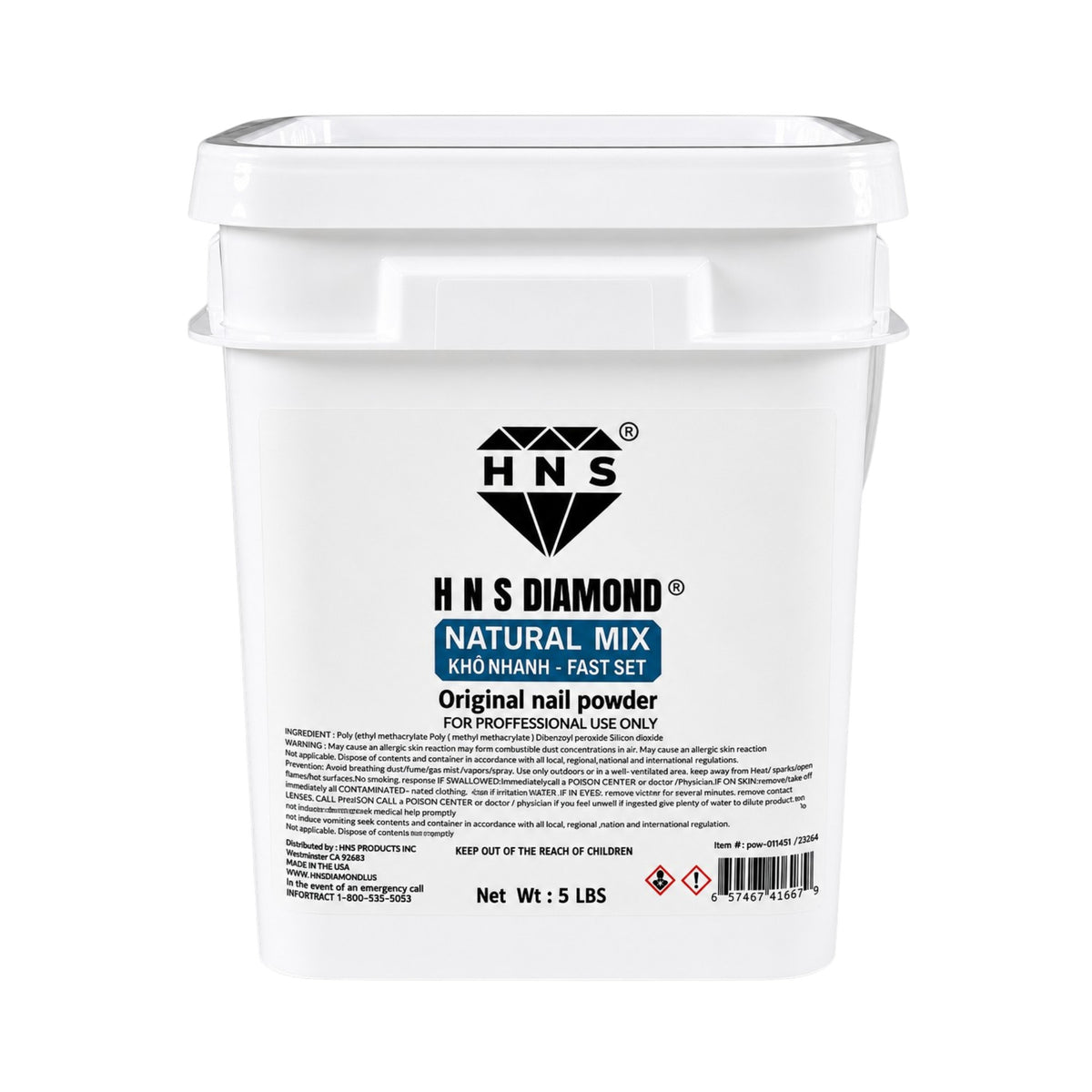 HNS DIAMOND NATURAL MIX KHO NHANH NAIL POWDER 5 LBS
