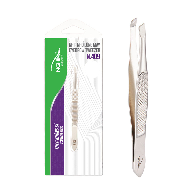 NGHIA Slanted Tweezer - N-409 (Stainless Steel)